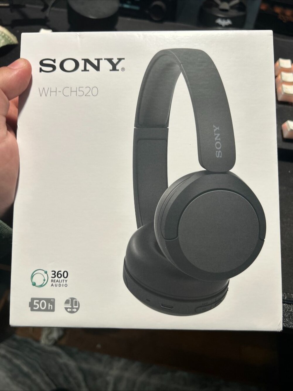 Sony WH-CH520 Wireless On-Ear Bluetooth Headphones - Black